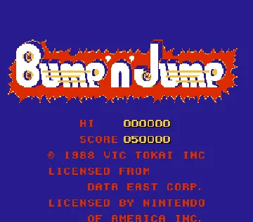 Bump 'n' Jump (USA) screen shot title